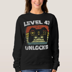 Sudadera Nivel 47 Video Gamer desbloqueado 47 cumpleaños