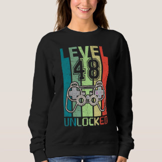 Sudadera Nivel 48 Video Gamer desbloqueado 48th Birthday Te
