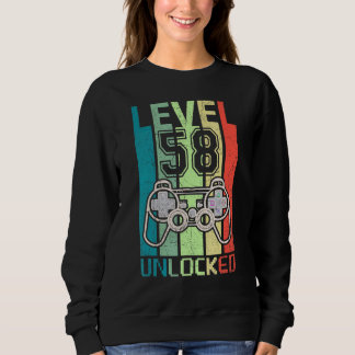 Sudadera Nivel 58 Video Gamer desbloqueado 58th Birthday Te