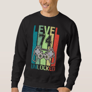 Sudadera Nivel 74 Video Gamer desbloqueado 74th Birthday Te