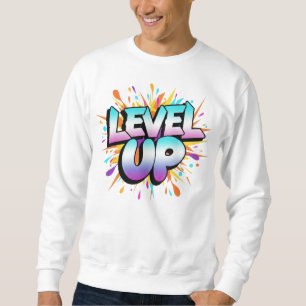 Sudadera Nivel arriba - Tipografía de ráfaga de energía deg