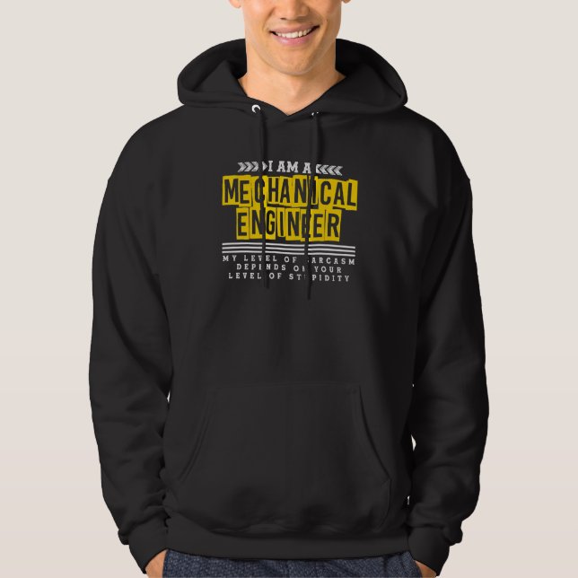 Sudadera Nivel De Sarcasmo De Ingeniero Mecánico (Anverso)