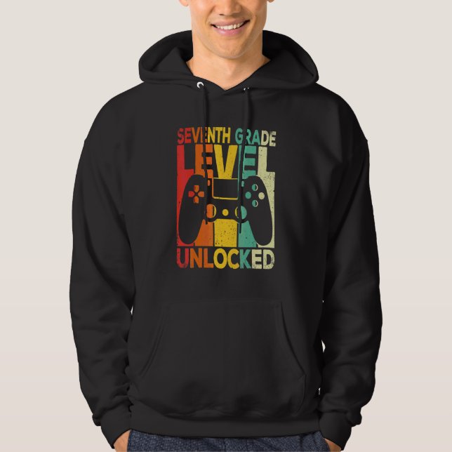 Sudadera Nivel de Séptimo Grado Desbloqueado Primer Día de  (Anverso)