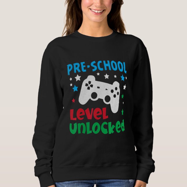 Sudadera Nivel Prek Desbloqueado Preescolar Primer Día De C (Anverso)