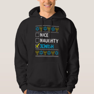 Sudadera Niza Navidades judíos traviesos Hanukkah Ugly Chan