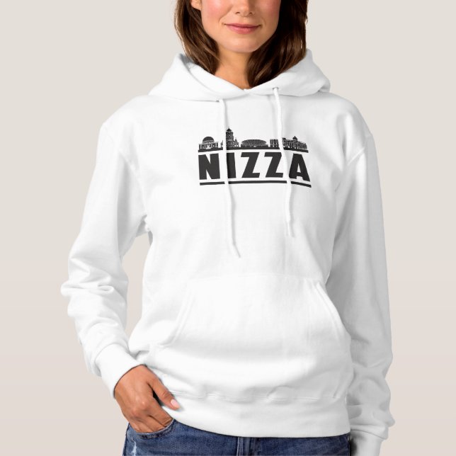 Sudadera Nizza City Skyline Cityscape Viaje Gracioso Regalo (Anverso)