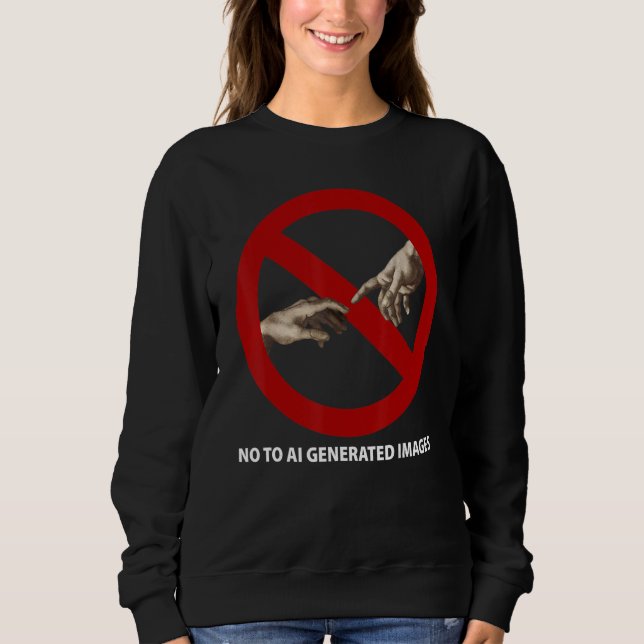 Sudadera No a las imágenes generadas por IA (Anverso)
