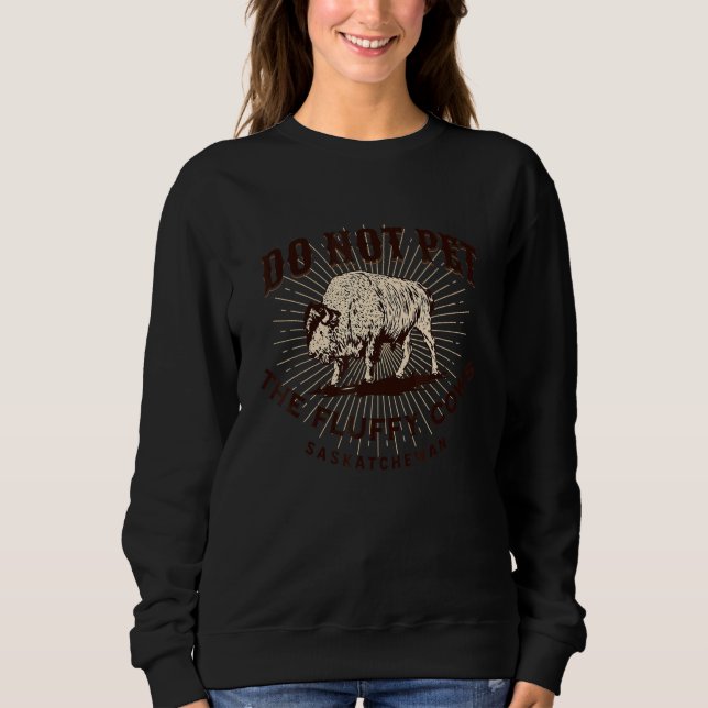 Sudadera No Aciciar a las Vacas Esponjosas Saskatchewan Can (Anverso)
