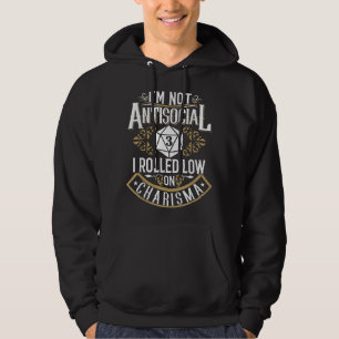 Sudadera No Antisocial, Carisma Bajo Divertido