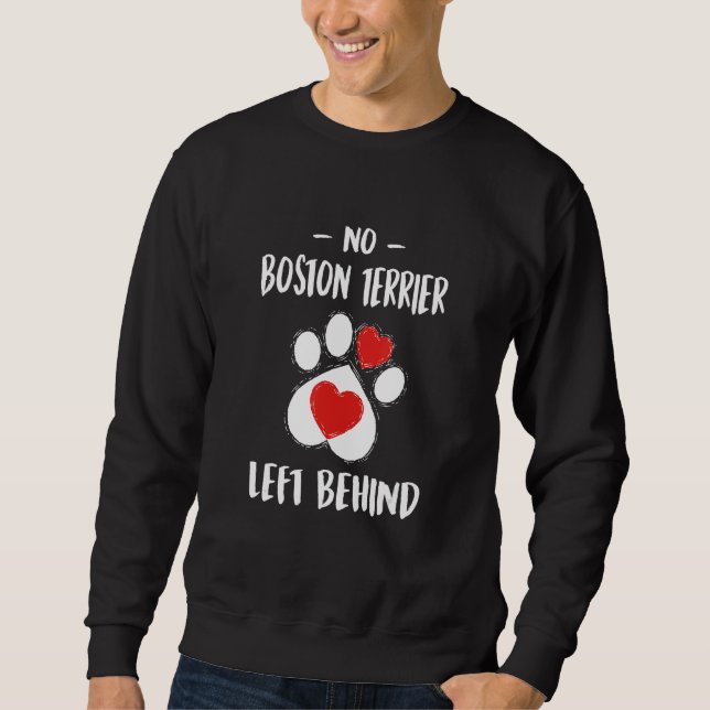 Sudadera No Boston Terrier Left Behind Dog Walker  Dog Walk (Anverso)