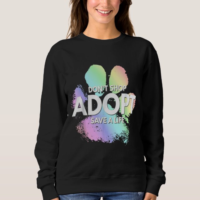 Sudadera No comprar Adoptar Salvar un Gato Perro de Vida Re (Anverso)