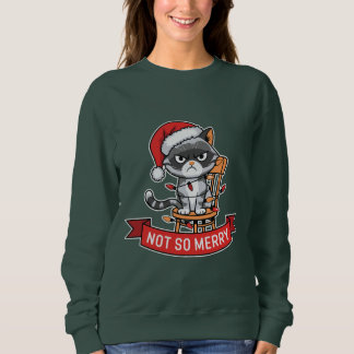 Sudadera No es tan feliz gatito de Navidad