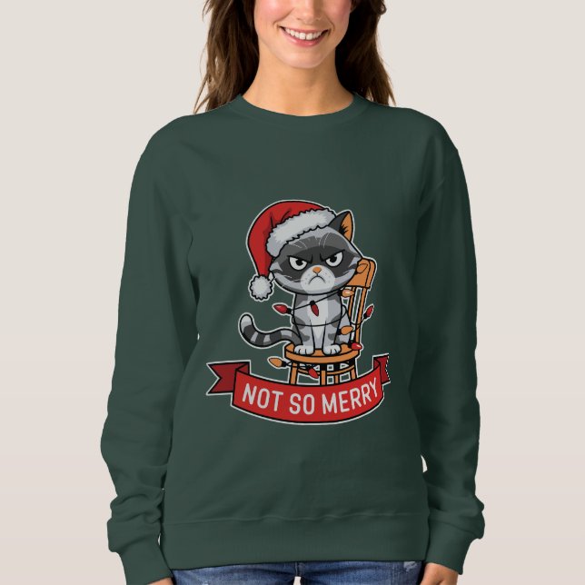 Sudadera No es tan feliz gatito de Navidad (Anverso)