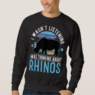 Sudadera No escuchaba que pensaba en los rinocerontes