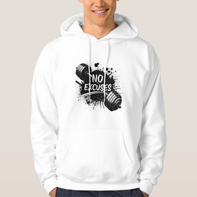 Sudadera No Excuses Hoodie – Bold Motivational Typography (Anverso)