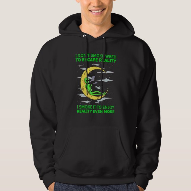 Sudadera No fumo hierba para escapar del tabaco de los alie (Anverso)