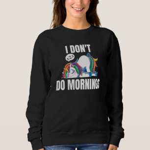 Sudadera No Hago Mañanas Diciendo Perezoso Unicornio Durmie