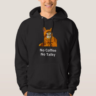 Sudadera No hay café, no se escucha sonriente, canso y gato