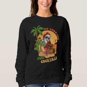 Sudadera No hay galletas solo cóctel Hawaii Tiki Santa Chri