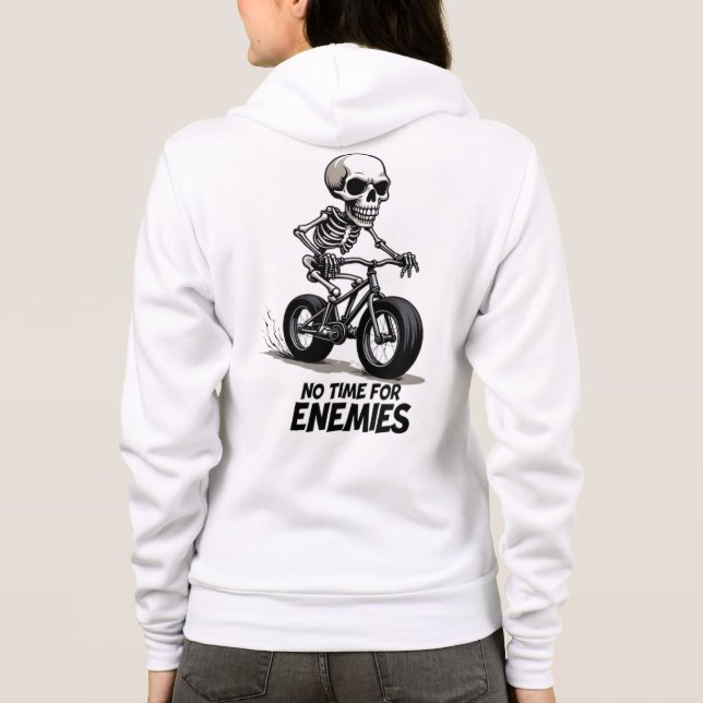 Sudadera 💀 "No hay tiempo para enemigos" - Badass Skeleton (Reverso)