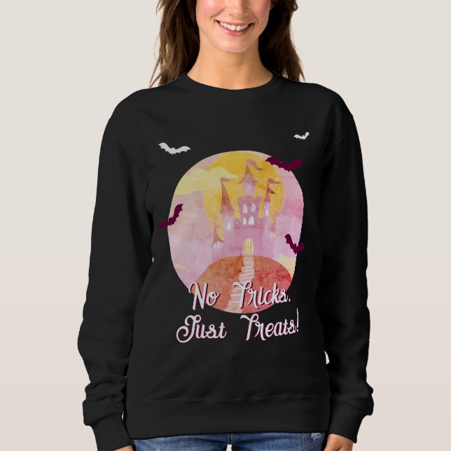Sudadera No hay trucos para tratar a Spooky Castle Hallowee (Anverso)