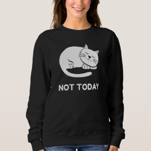 Sudadera No Hoy Gato Dormido Pereza Novedad Noche Estrellad