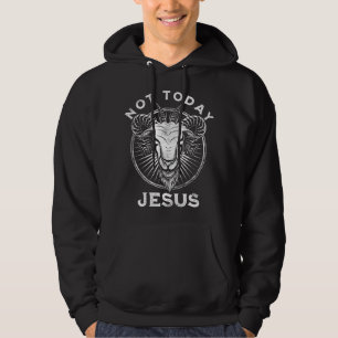 Sudadera No Hoy Jesús Funny Ateo Satánico Gótico Negro M