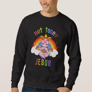 Sudadera No Hoy Jesús Lindo Satanás Baphomet Cabra Satanist