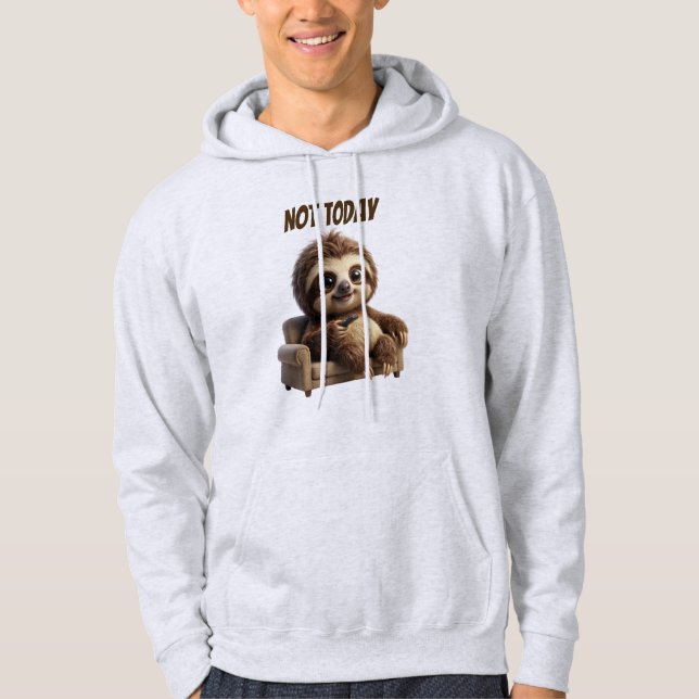 Sudadera No Hoy Perezoso Relajado (Anverso)