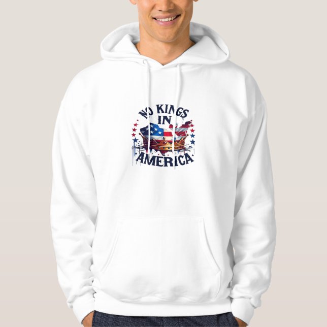 Sudadera No Kings In America Clásico Retro Cool (Anverso)