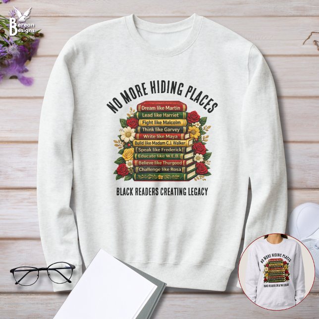 Sudadera NO MÁS LUGARES PARA ESCONDERSE Héroes de la Histor (NO MORE HIDING PLACES Black History Heroes Bookish Book Lover sweatshirt gift with customizable text)