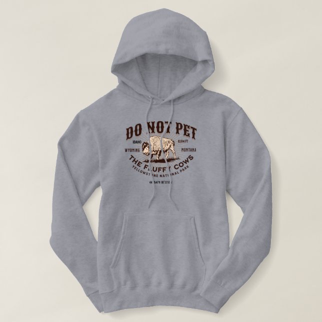 Sudadera No Mascota a las vacas flúfagas Yellowstone Bison  (Diseño del anverso)