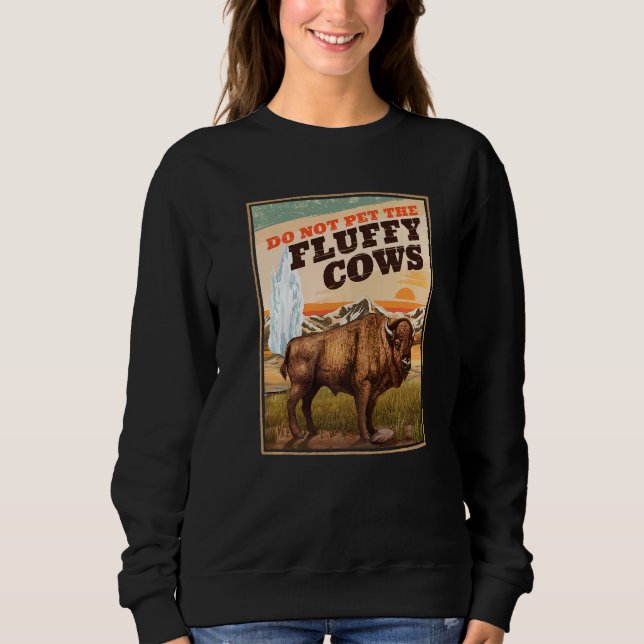 Sudadera No Mascota A Las Vacas Fluffy Bison 3 (Anverso)