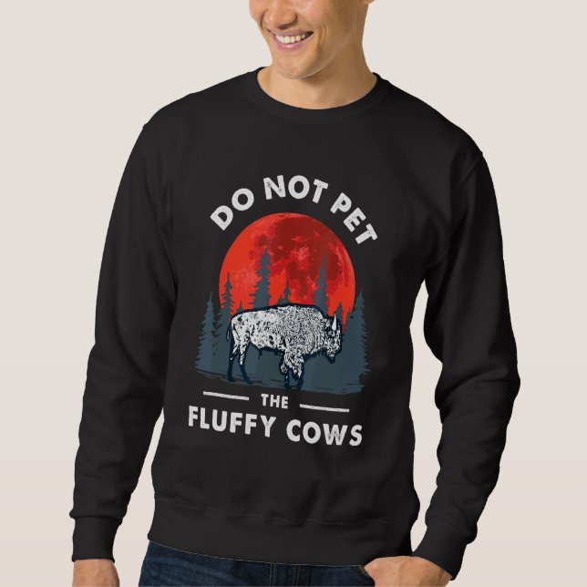 Sudadera No Mascota el Parque Fluffy Cows Bison-Yellowstone (Anverso)