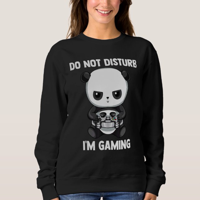 Sudadera No molestar a los videojuegos Panda Gamer (Anverso)
