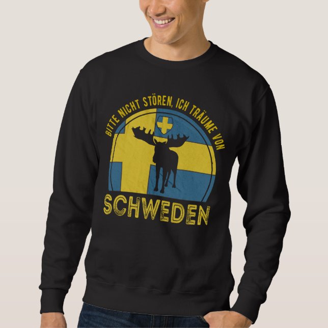 Sudadera No molestar sueño con Suecia [Alemán] (Anverso)