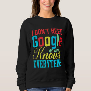 Sudadera No necesito Google Mi esposa sabe todo clase
