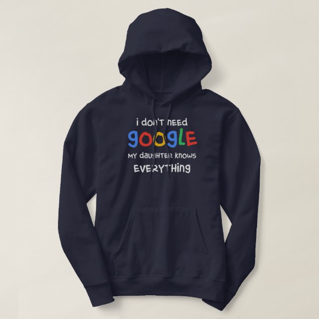 Sudadera No necesito que Google mi hija sepa todo (Diseño del anverso)
