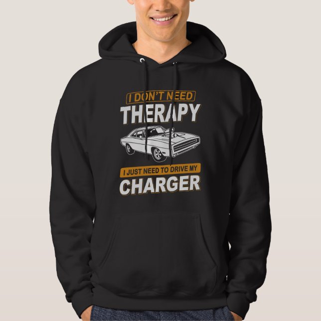 Sudadera NO NECESITO TERAPIA Dodge Charger 1970 (Anverso)