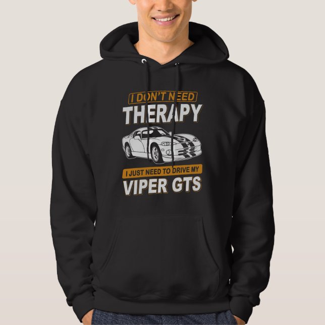 Sudadera NO NECESITO TERAPIA Dodge Viper 1996 Gts Rayas  (Anverso)