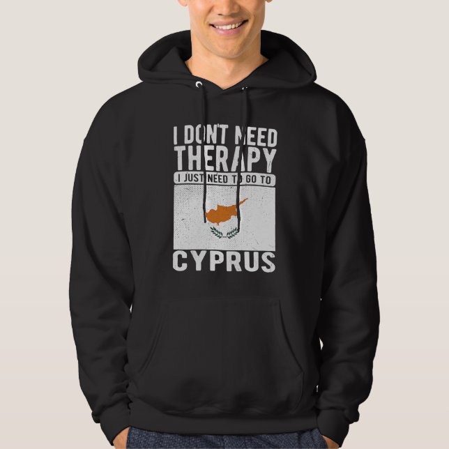 Sudadera No necesito Terapia solo necesito ir a Chipre (Anverso)
