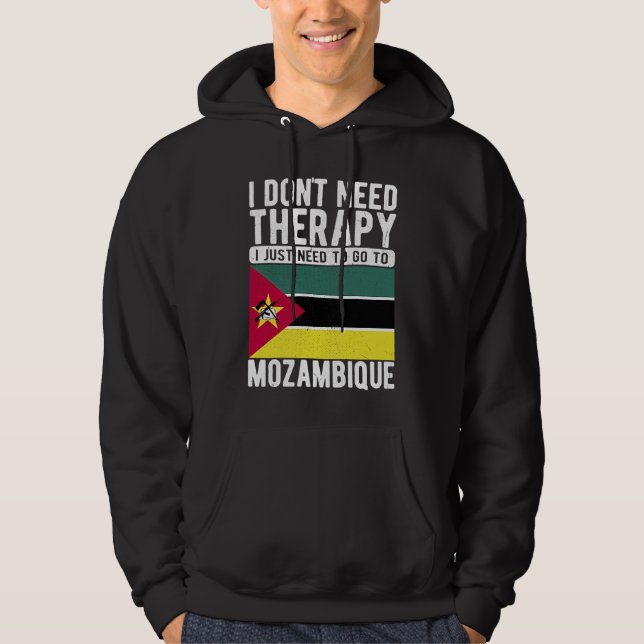 Sudadera No necesito Terapia solo necesito ir a Mozambique (Anverso)