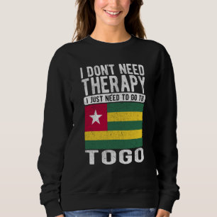 Sudadera No necesito Terapia solo necesito ir a Togo