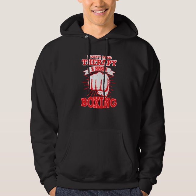 Sudadera No Necesito Terapia Tengo Boxeo, Boxeo (Anverso)