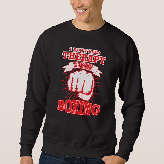 Sudadera No Necesito Terapia Tengo Boxeo, Boxeo (Anverso)