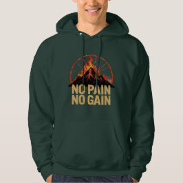 Sudadera No Pain No Gain Fiery Mountain Workout Motivation 