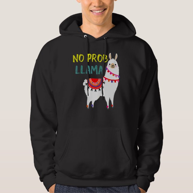 Sudadera No prob llama llama alpaca (Anverso)