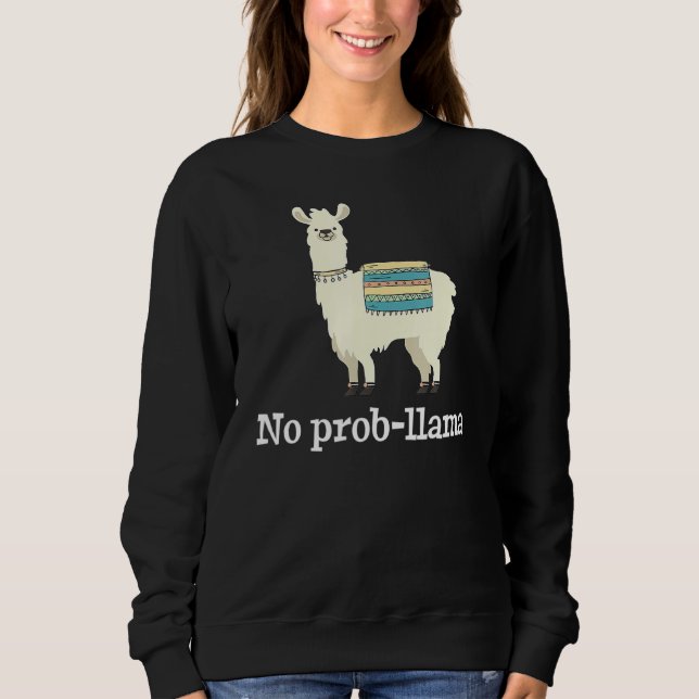 Sudadera No prob llama llama alpaca (Anverso)