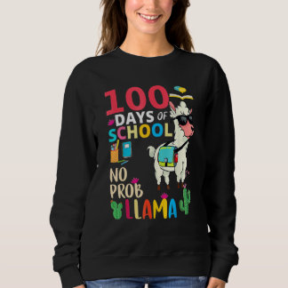 Sudadera No Probllama 100 Days Of School LLama Teachers