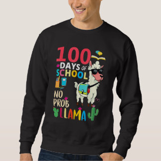 Sudadera No Probllama 100 Days Of School LLama Teachers